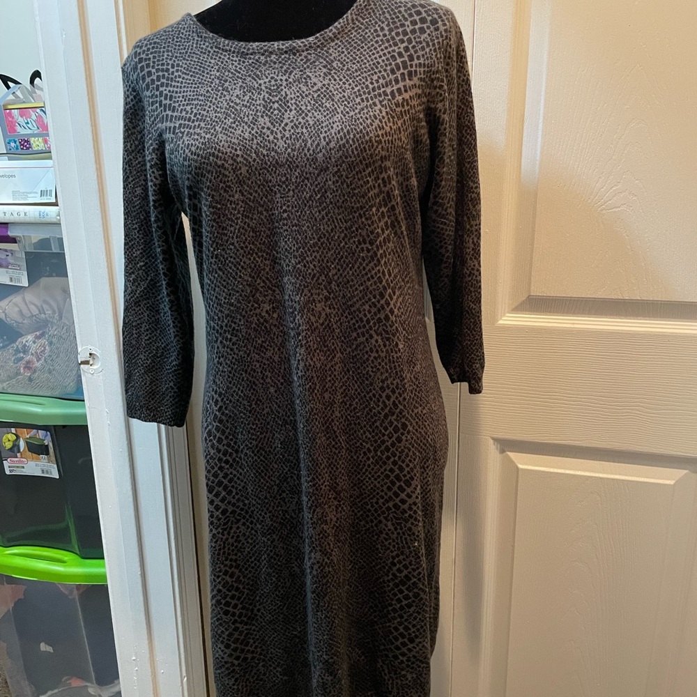 AB Studio Size Large - snakeskin print 3/4 sleeve dress